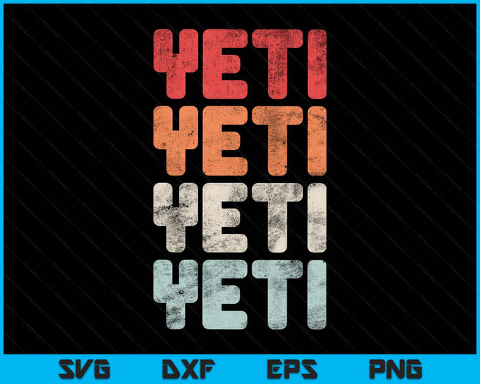 Retro Distressed YETI Bigfoot Vintage SVG PNG Digital Printable Files