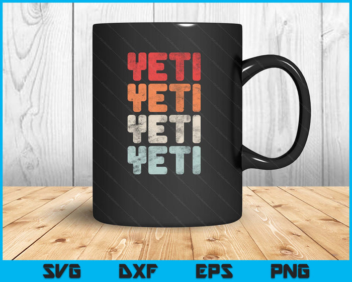 Retro Distressed YETI Bigfoot Vintage SVG PNG Digital Printable Files
