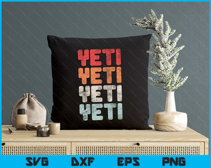 Retro Distressed YETI Bigfoot Vintage SVG PNG Digital Printable Files