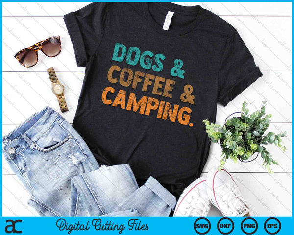 Retro Dogs Coffee Camping Funny Campers SVG PNG Digital Cutting Files