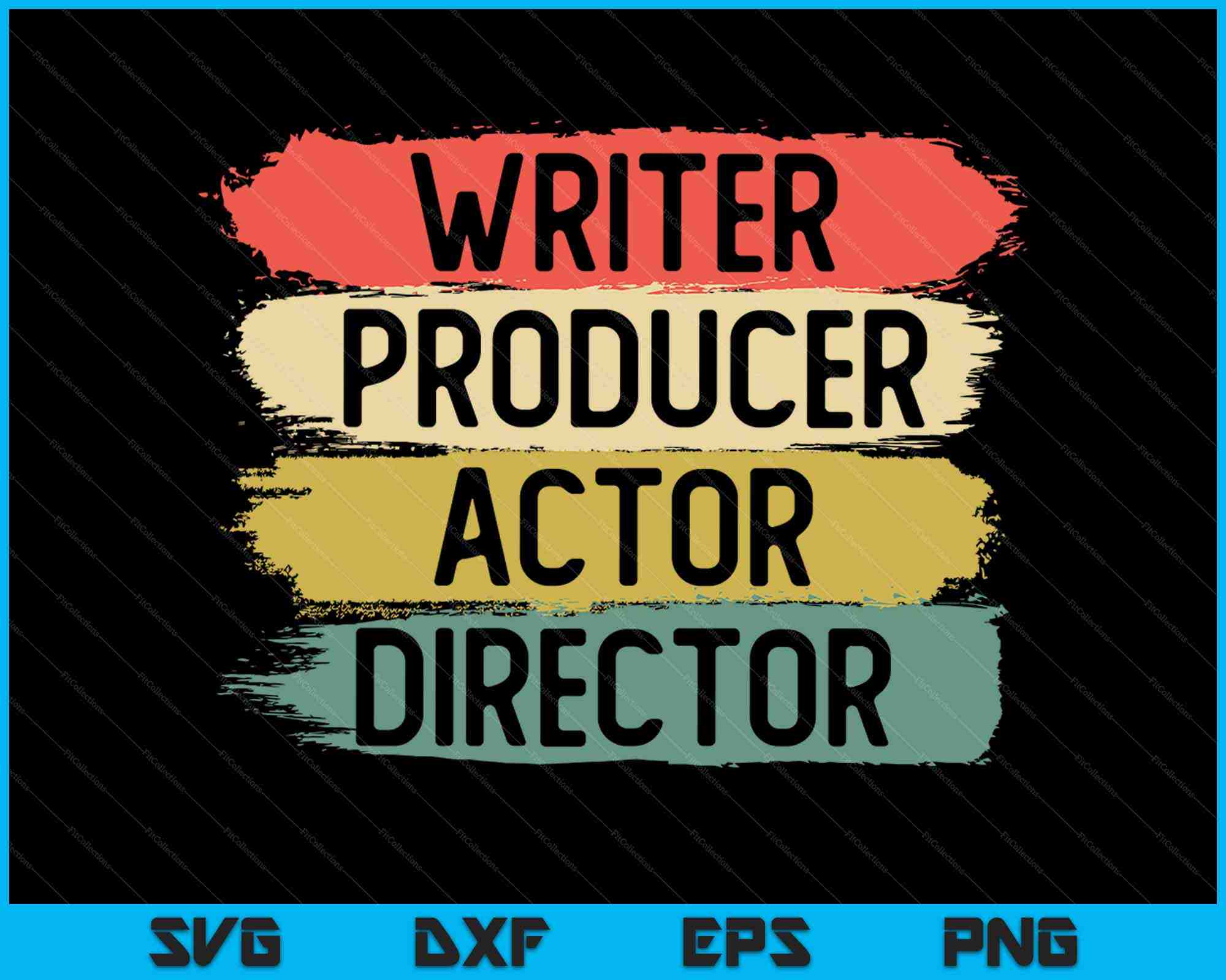 Retro Filmmaker Writer Producer Actor Director SVG PNG Cutting Files ...
