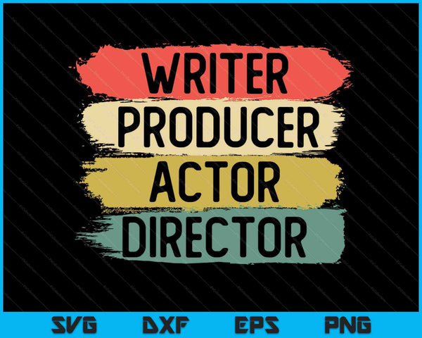 Retro Cineasta Escritor Productor Actor Director SVG PNG Cortar archivos imprimibles