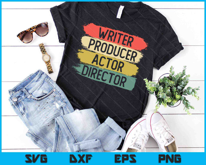 Retro Filmmaker Writer Producer Actor Director SVG PNG Cutting Printable Files