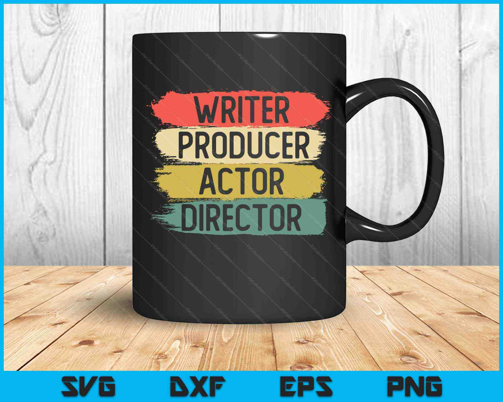 Retro Filmmaker Writer Producer Actor Director SVG PNG Cutting Files ...