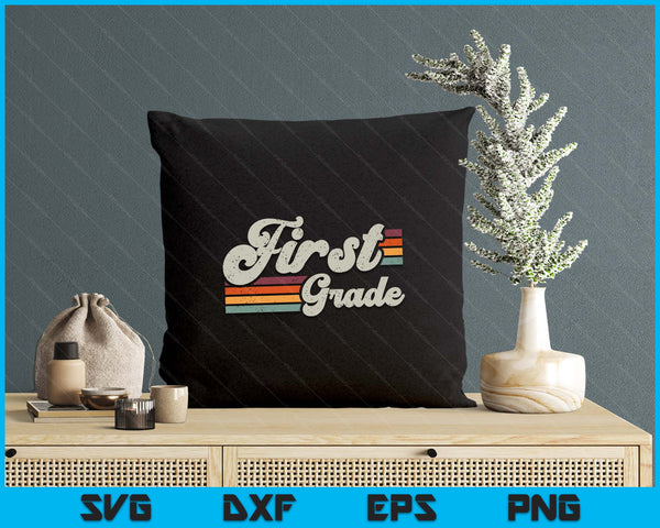 Retro First Grade Teacher Back To School SVG PNG Digital Printable Files