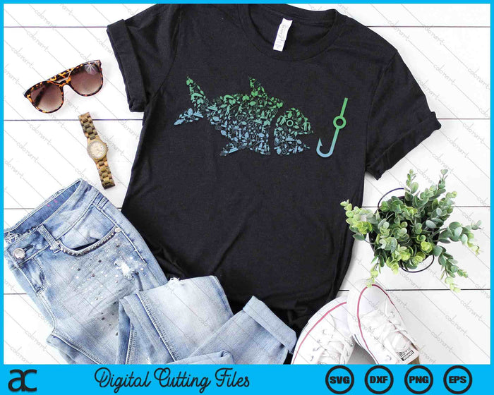 Retro Fish Design Fishing SVG PNG Digital Printable Files