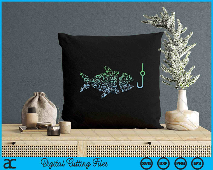 Retro Fish Design Fishing SVG PNG Digital Printable Files