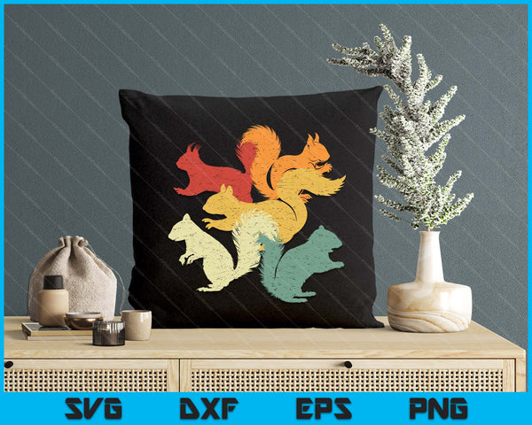 Retro Forest Animal Lover Gift Idea Squirrel SVG PNG Digital Printable Files