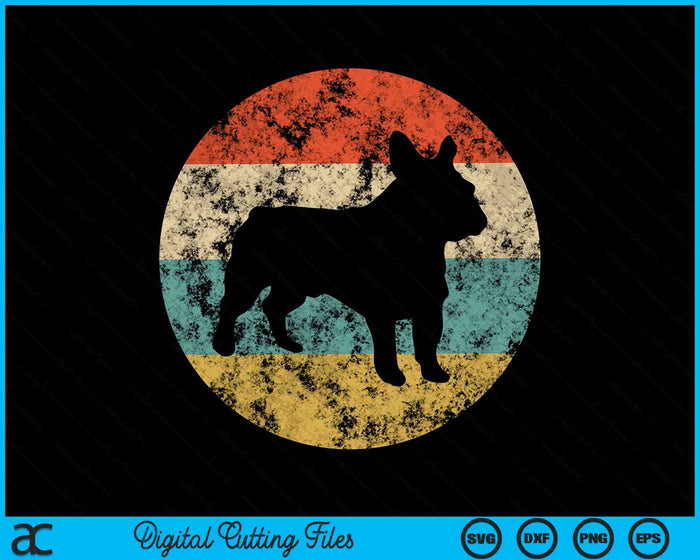 Retro Bulldog Francés Perro SVG PNG Archivos de Corte Digital