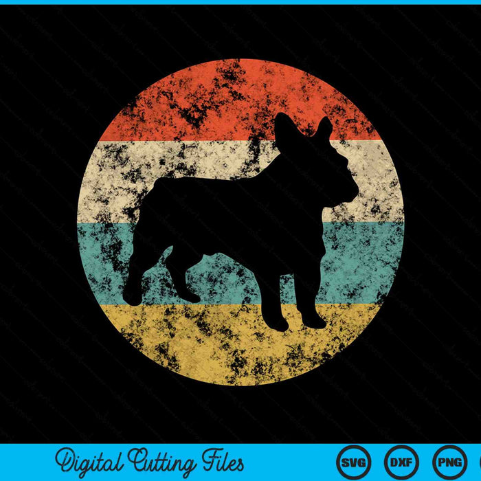 Retro French Bulldog Dog SVG PNG Digital Cutting Files