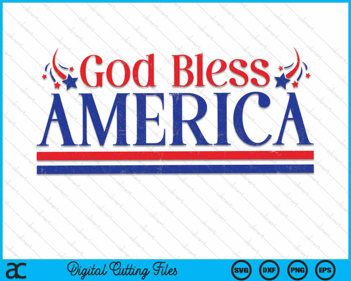 Retro Funny 4th Of July God Bless America Independence Day SVG PNG Digital Cutting File