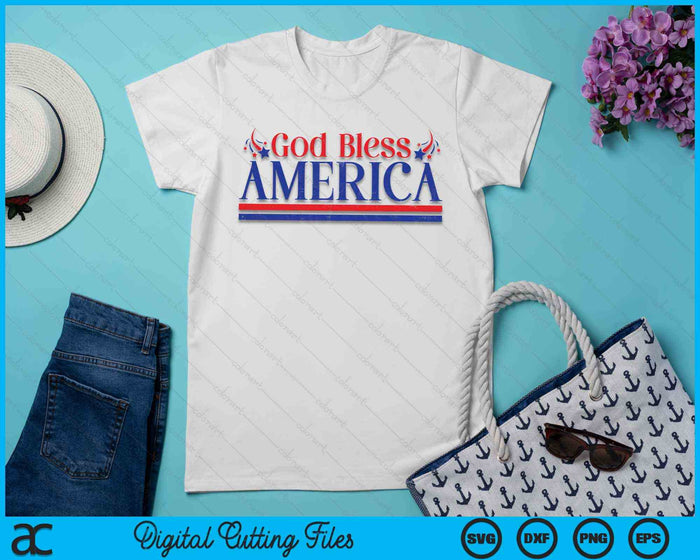 Retro Funny 4th Of July God Bless America Independence Day SVG PNG Digital Cutting File