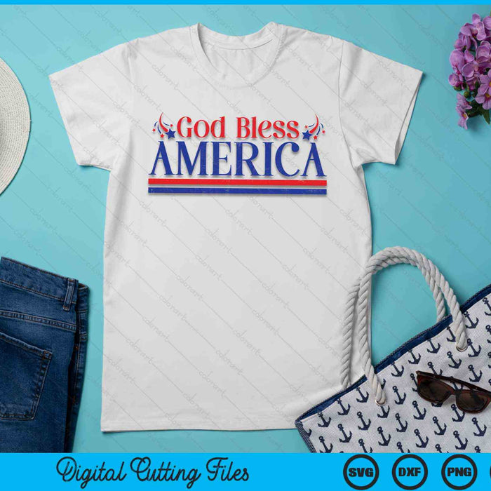 Retro Funny 4th Of July God Bless America Independence Day SVG PNG Digital Cutting File