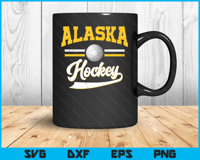 Retro Game Day Vintage Alaska Hockey SVG PNG Digital Cutting Files