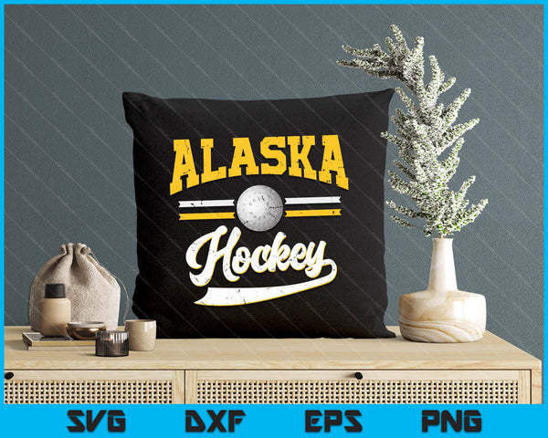 Retro Game Day Vintage Alaska Hockey SVG PNG Digital Cutting Files