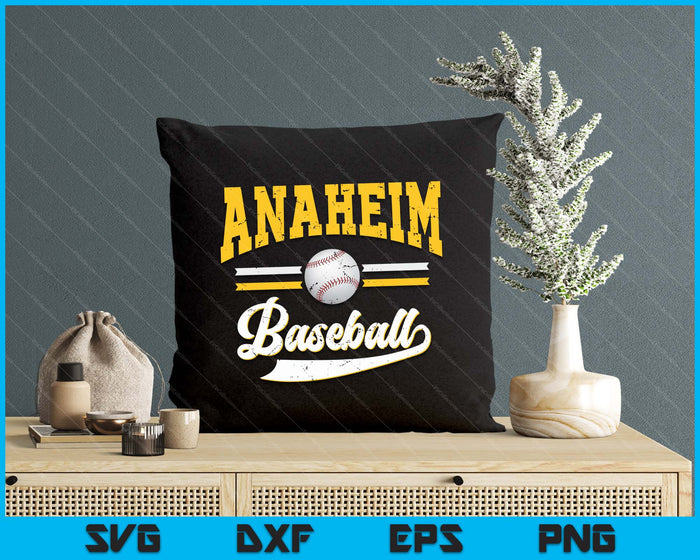 Retro Game Day Vintage Anaheim Baseball SVG PNG Digital Cutting Files