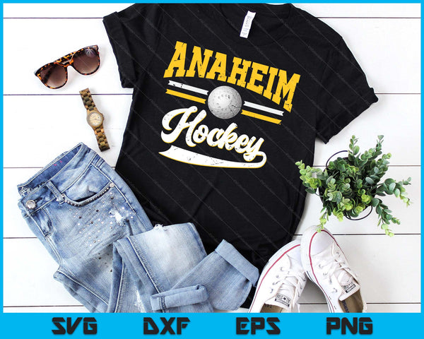 Retro Game Day Vintage Anaheim Hockey SVG PNG Digital Cutting Files