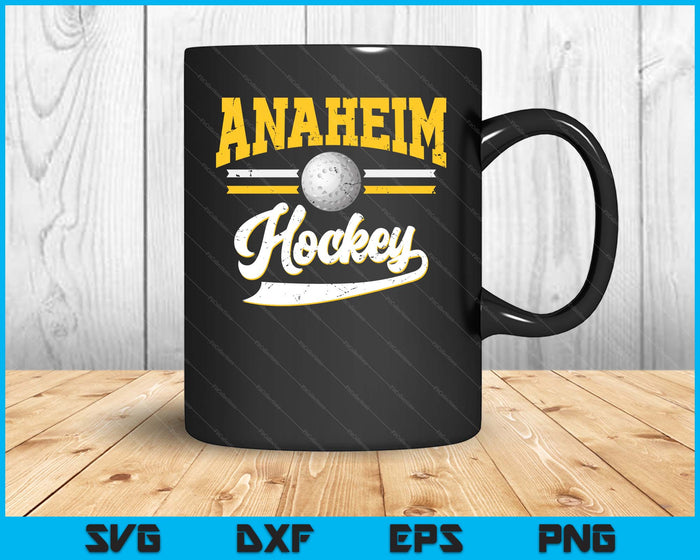 Retro Game Day Vintage Anaheim Hockey SVG PNG Digital Cutting Files