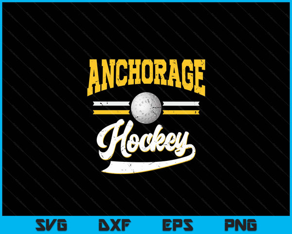 Retro Game Day Vintage Anchorage Hockey SVG PNG Digital Cutting Files