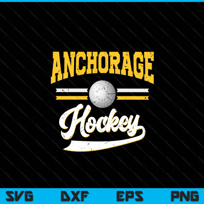 Retro Game Day Vintage Anchorage Hockey SVG PNG Digital Cutting Files