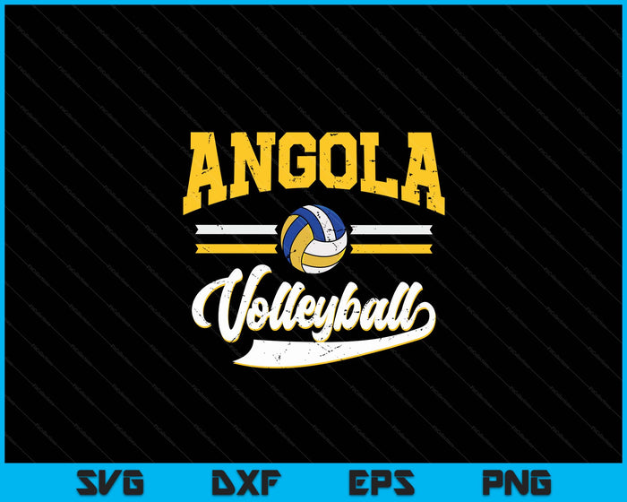 Retro Game Day Vintage Angola Volleyball SVG PNG Digital Cutting Files