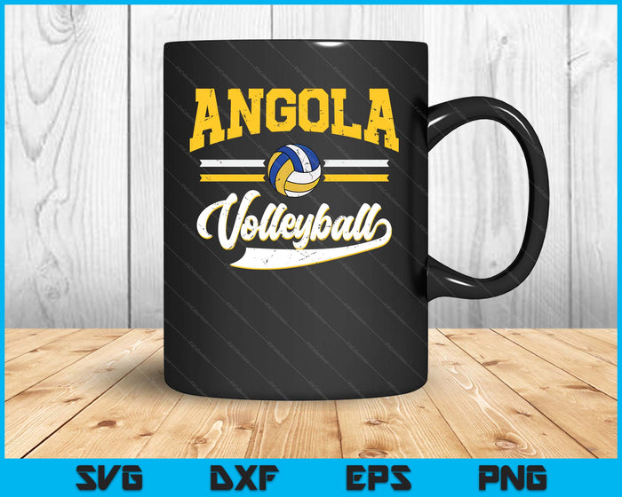 Retro Game Day Vintage Angola Volleyball SVG PNG Digital Cutting Files