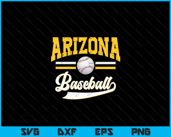 Retro Game Day Vintage Arizona Baseball SVG PNG Digital Cutting Files