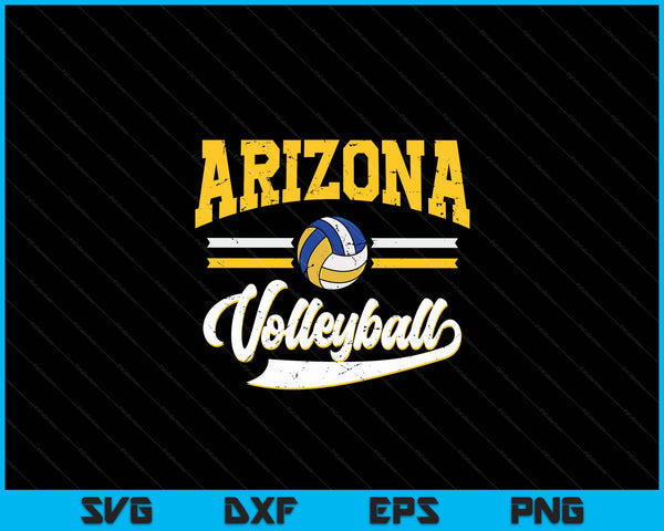 Retro Game Day Vintage Arizona Volleyball SVG PNG Digital Cutting Files