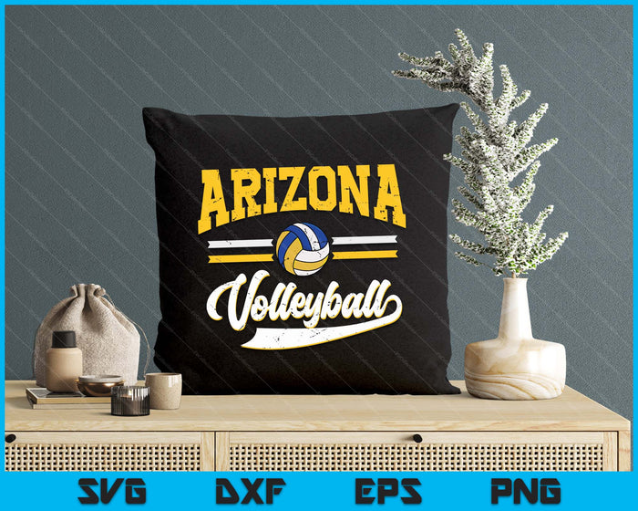 Retro Game Day Vintage Arizona Volleyball SVG PNG Digital Cutting Files