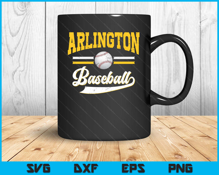 Retro Game Day Vintage Arlington Baseball SVG PNG Digital Cutting Files