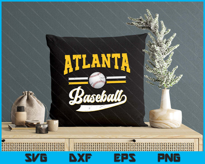 Retro Game Day Vintage Atlanta Baseball SVG PNG Digital Cutting Files