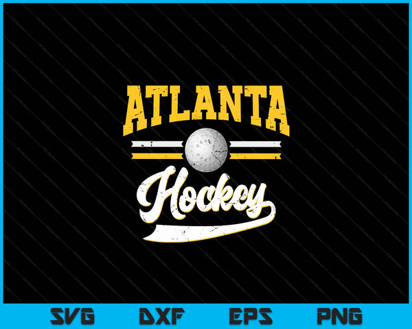 Retro game day vintage Atlanta hockey SVG PNG cut file for Cricut