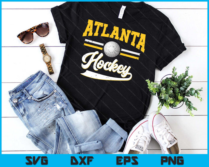 Retro Game Day Vintage Atlanta Hockey SVG PNG Digital Cutting File