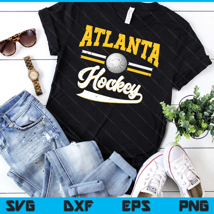 Retro Game Day Vintage Atlanta Hockey SVG PNG Digital Cutting File