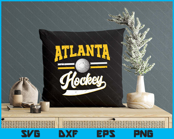 Retro Game Day Vintage Atlanta Hockey SVG PNG Digital Cutting File