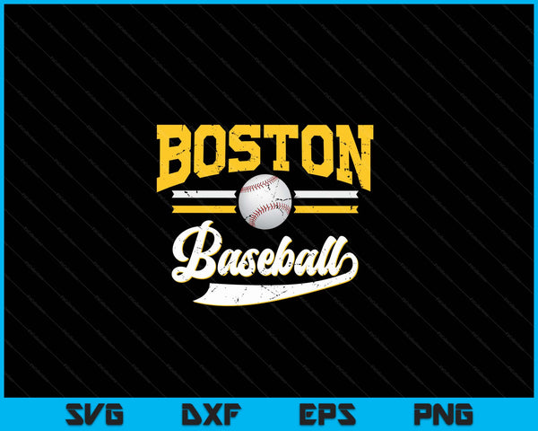 Retro Game Day Vintage Boston Baseball SVG PNG Digital Cutting Files