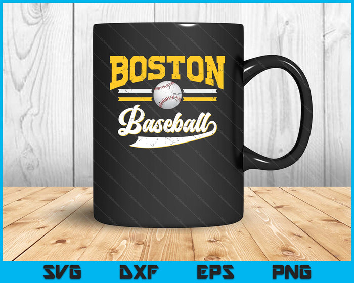 Retro Game Day Vintage Boston Baseball SVG PNG Digital Cutting Files