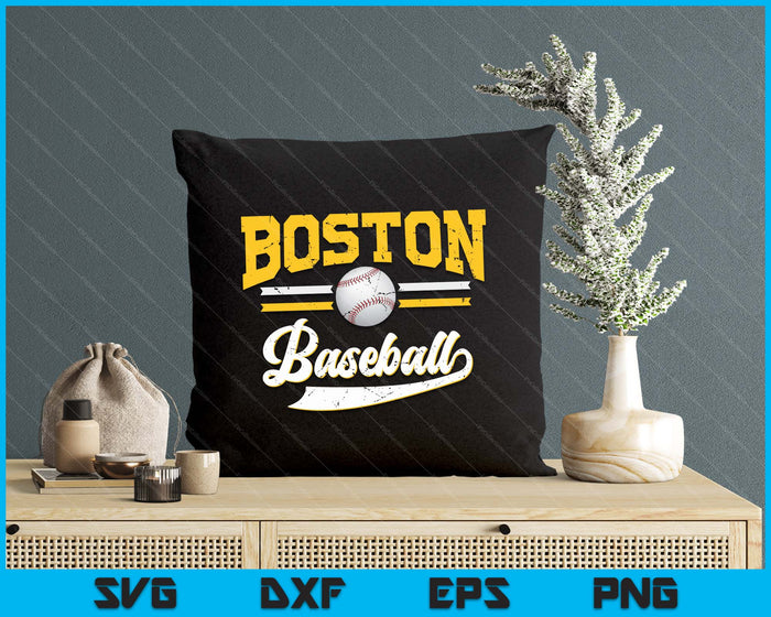 Retro Game Day Vintage Boston Baseball SVG PNG Digital Cutting Files