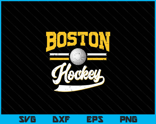 Retro Game Day Vintage Boston Hockey SVG PNG Digital Cutting Files