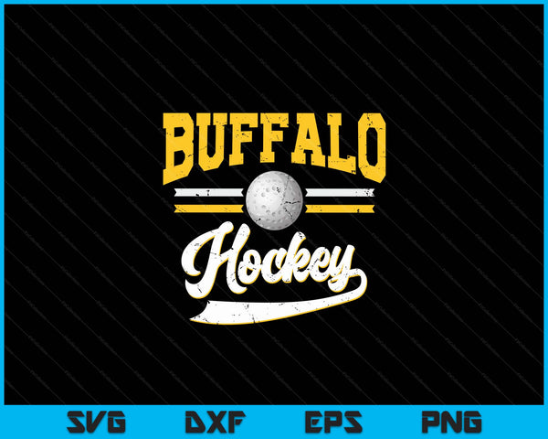 Retro Game Day Vintage Buffalo Hockey SVG PNG Digital Cutting Files