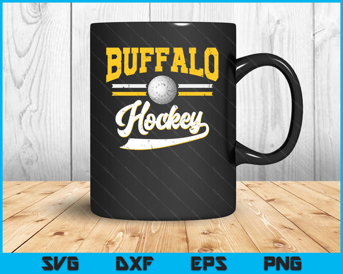 Retro Game Day Vintage Buffalo Hockey SVG PNG Digital Cutting Files