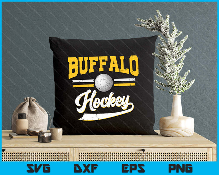 Retro Game Day Vintage Buffalo Hockey SVG PNG Digital Cutting Files