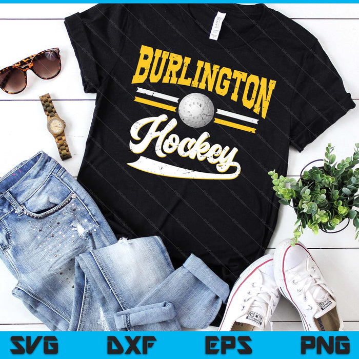 Retro Game Day Vintage Burlington Hockey SVG PNG Digital Cutting Files