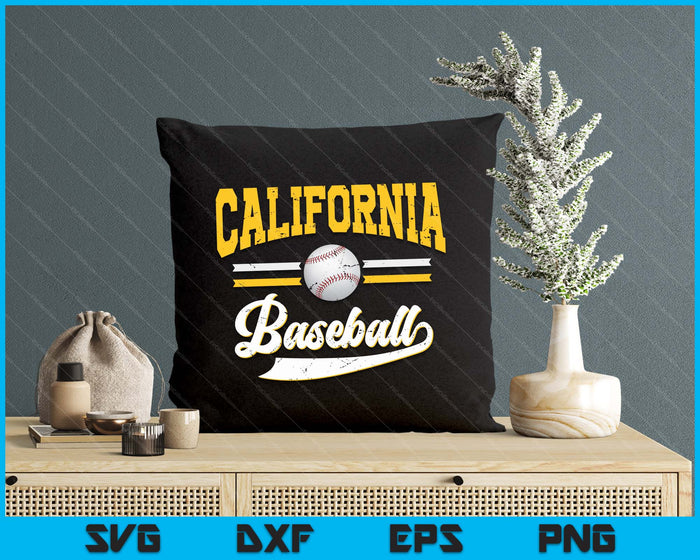 Retro Game Day Vintage California Baseball SVG PNG Digital Cutting Files