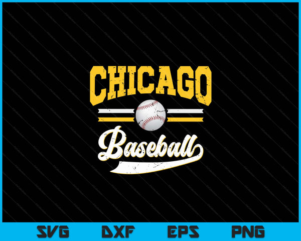 Retro Game Day Vintage Chicago Baseball SVG PNG Digital Cutting Files