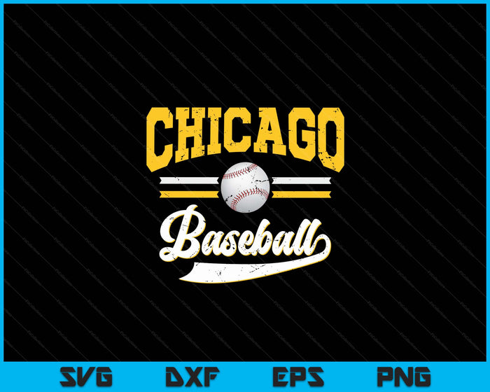 Retro Game Day Vintage Chicago Baseball SVG PNG Digital Cutting Files