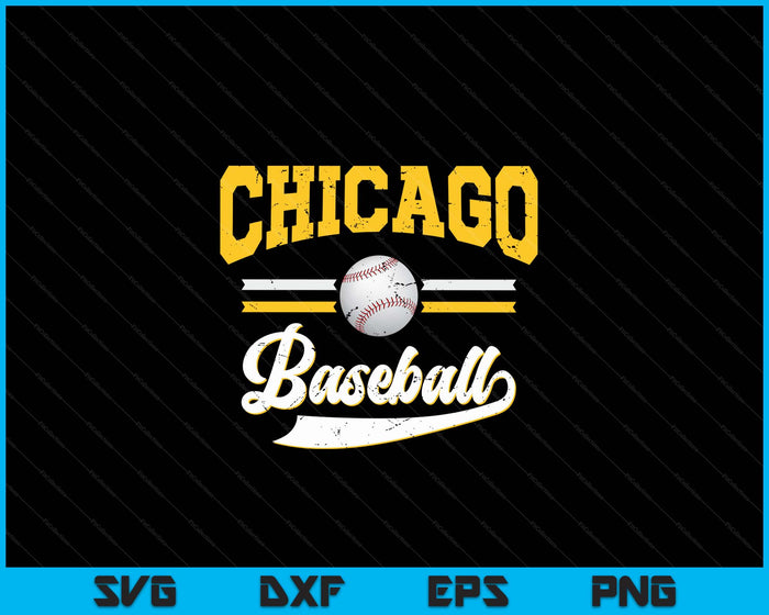 Retro Game Day Vintage Chicago Baseball SVG PNG Digital Cutting Files