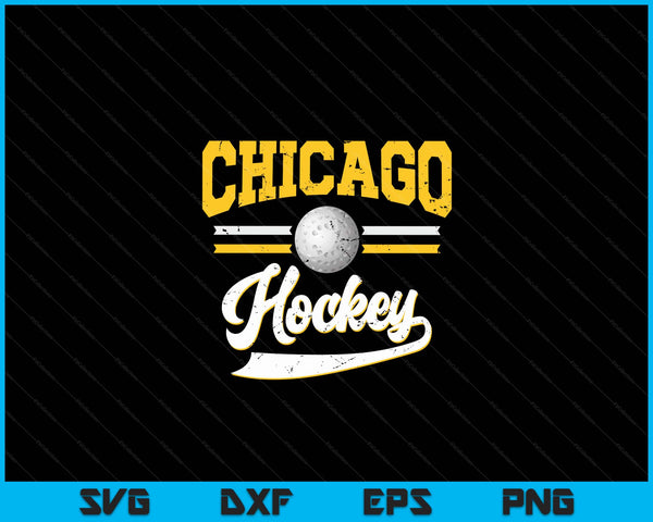 Retro Game Day Vintage Chicago Hockey SVG PNG Digital Cutting Files