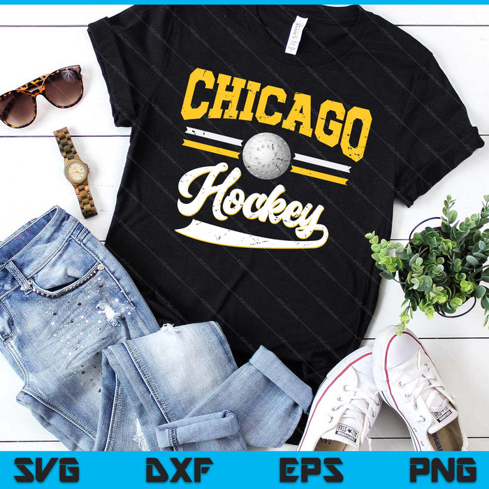 Retro Game Day Vintage Chicago Hockey SVG PNG Digital Cutting Files