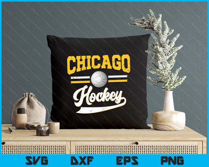 Retro Game Day Vintage Chicago Hockey SVG PNG Digital Cutting Files